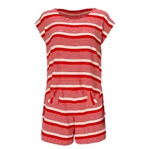 Cabi #6220 Leisure Playsuit Romper Red & White Stripe Size XS ~EUC